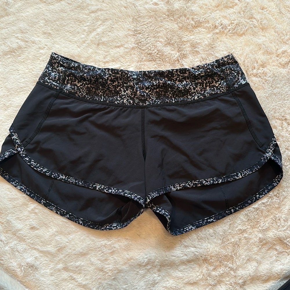 lululemon size 4 Speed Short - black with grey, purple, and blue